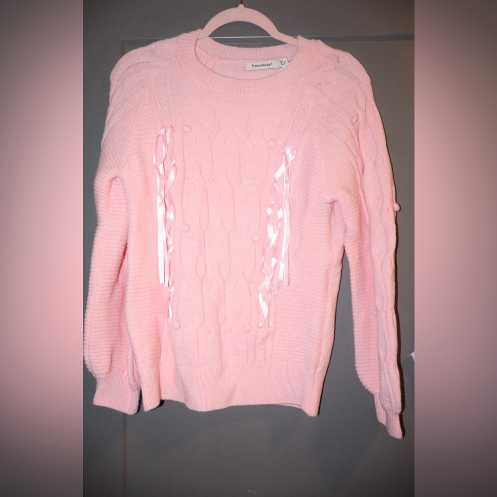 Francesca's Collections Soft Pink Crew Neck Sweater NWT